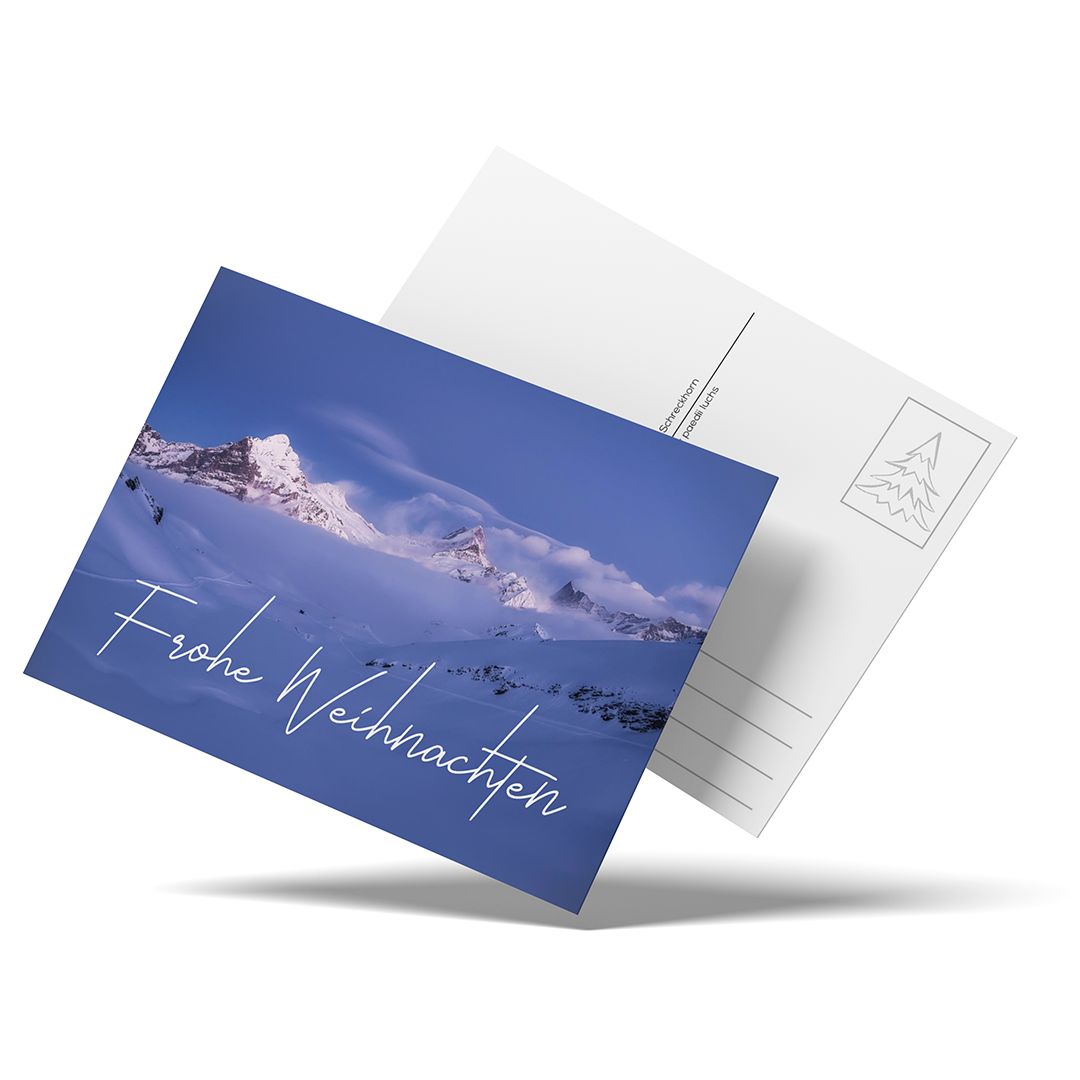 Wetterhorn &amp; Schreckhorn – Christmas postcard, pack of 10