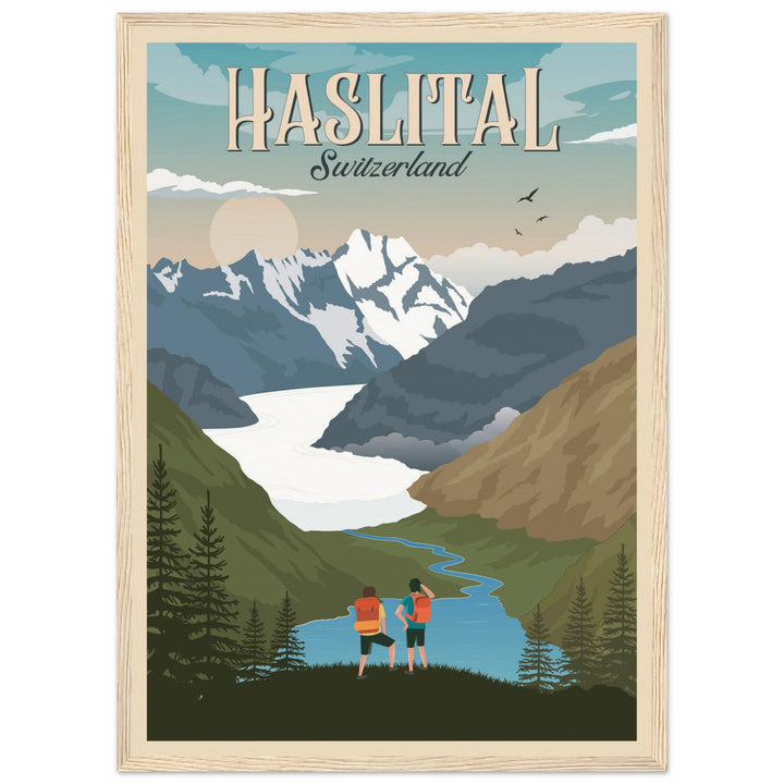 THE KINGDOM VT | Vintage-Reiseposter - Museum-Qualität mit Holzrahmen