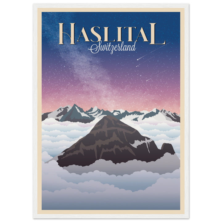 MYSTERIES VT | Vintage-Reiseposter - Museum-Qualität mit Holzrahmen