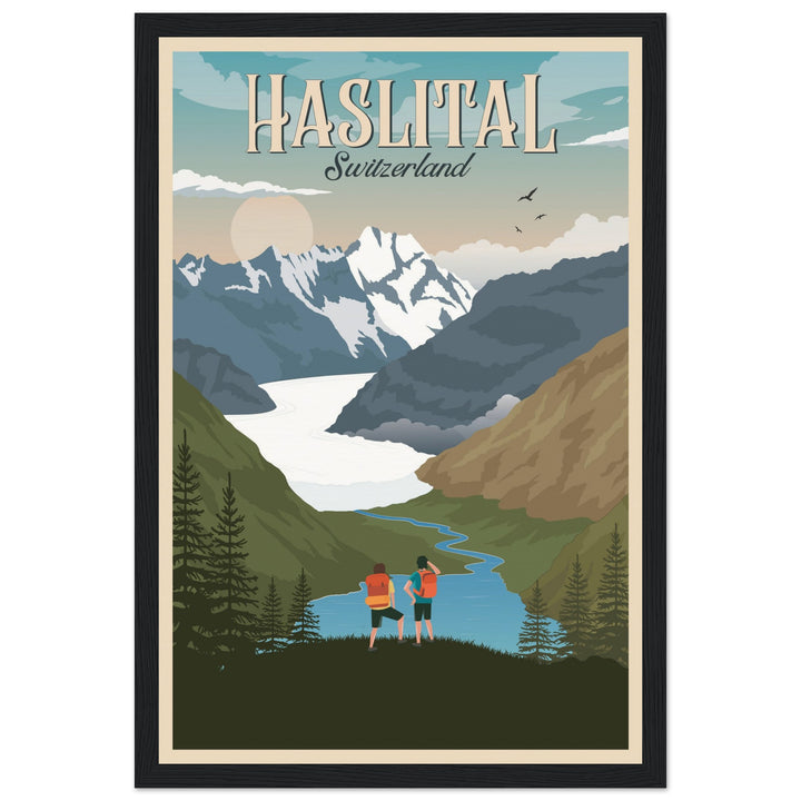 THE KINGDOM VT | Vintage-Reiseposter - Museum-Qualität mit Holzrahmen