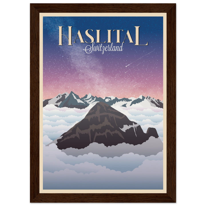 MYSTERIES VT | Vintage-Reiseposter - Museum-Qualität mit Holzrahmen