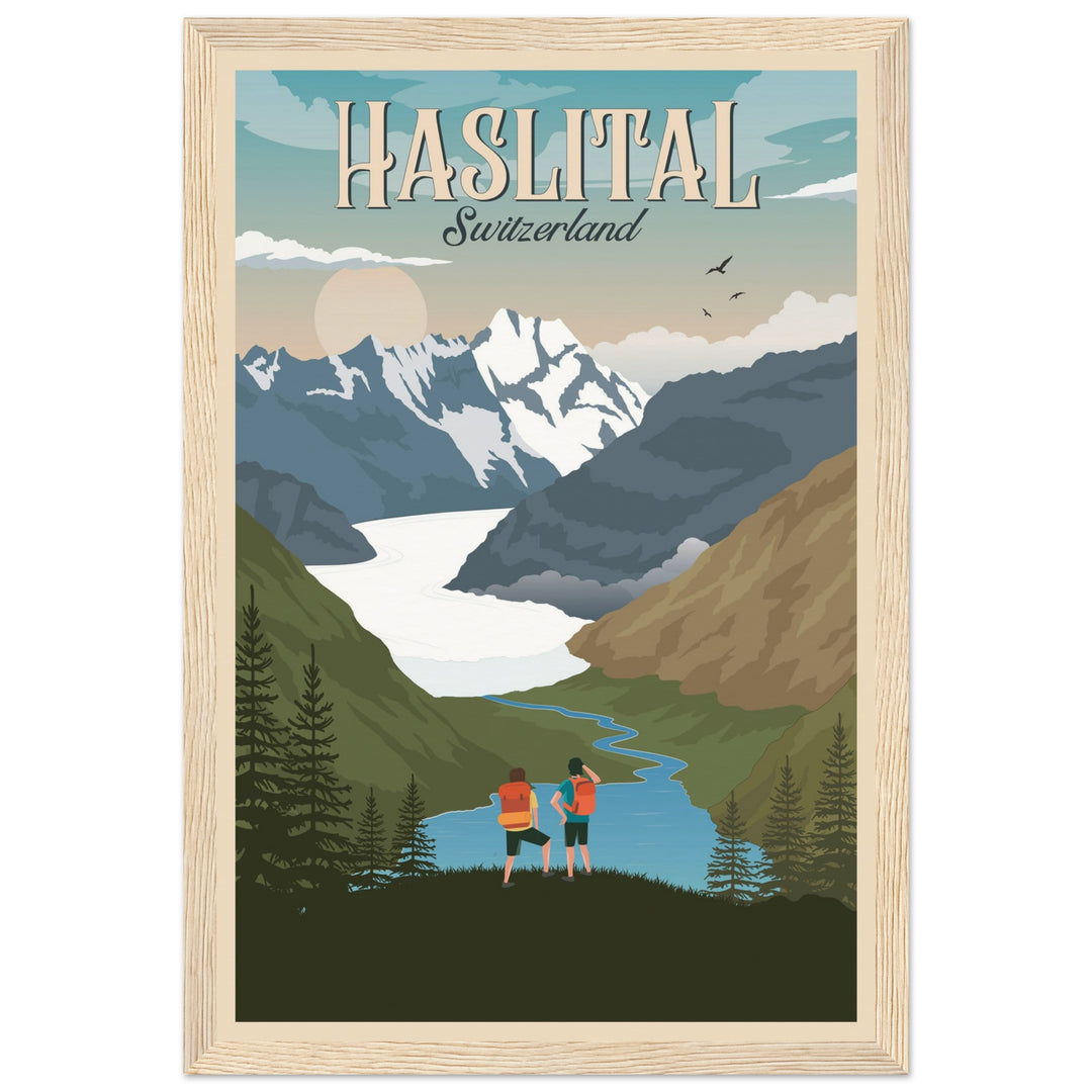 THE KINGDOM VT | Vintage-Reiseposter - Museum-Qualität mit Holzrahmen