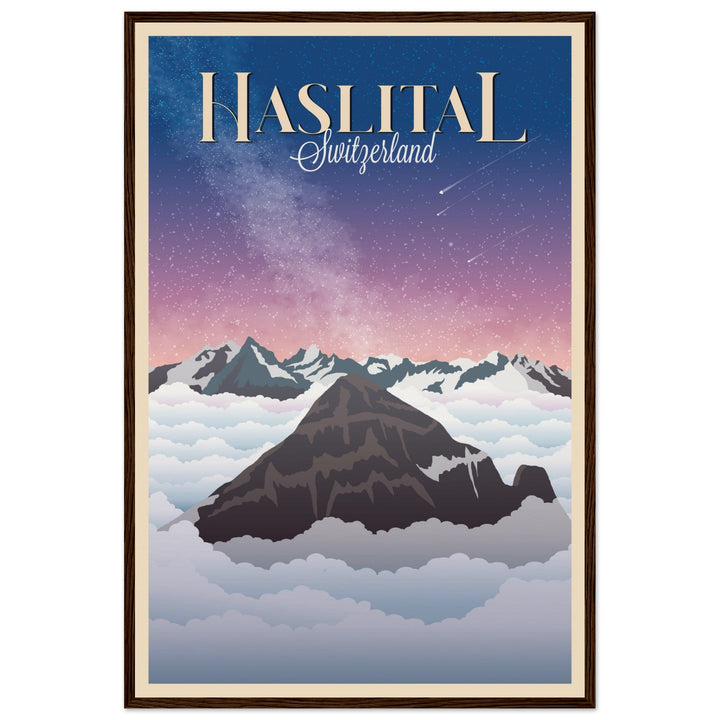 MYSTERIES VT | Vintage-Reiseposter - Museum-Qualität mit Holzrahmen
