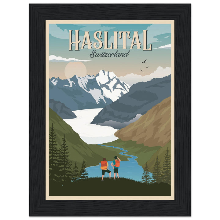 THE KINGDOM VT | Vintage-Reiseposter - Museum-Qualität mit Holzrahmen