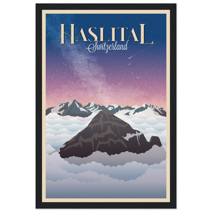 MYSTERIES VT | Vintage-Reiseposter - Museum-Qualität mit Holzrahmen