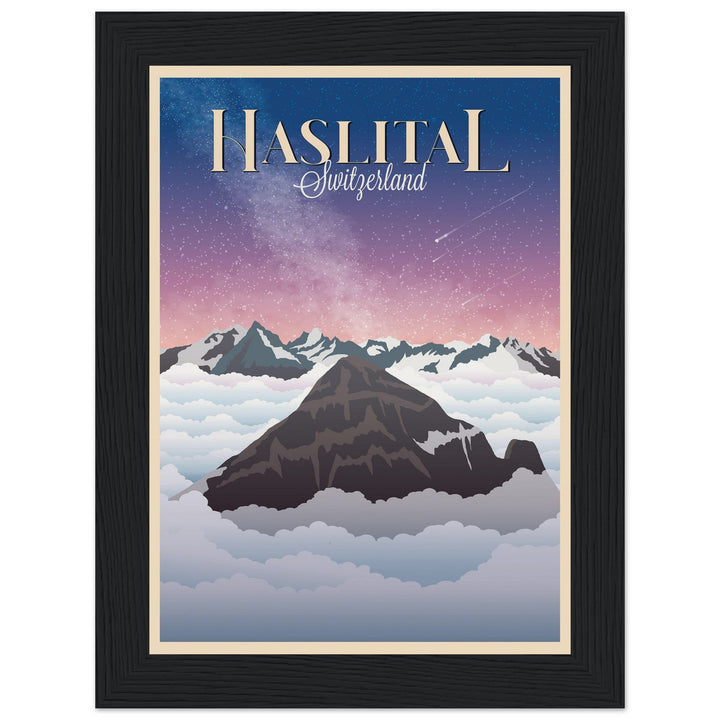 MYSTERIES VT | Vintage-Reiseposter - Museum-Qualität mit Holzrahmen