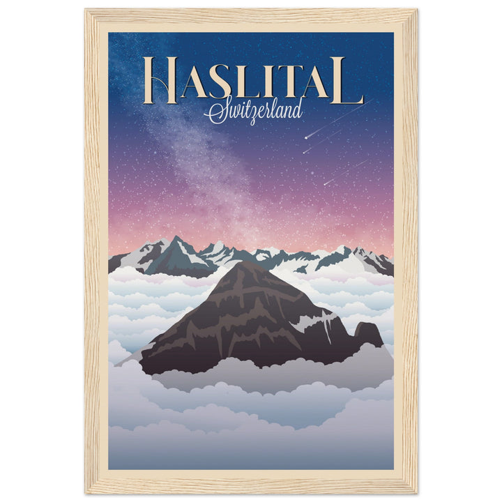 MYSTERIES VT | Vintage-Reiseposter - Museum-Qualität mit Holzrahmen