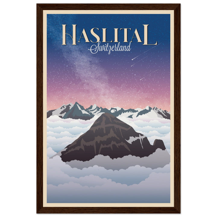 MYSTERIES VT | Vintage-Reiseposter - Museum-Qualität mit Holzrahmen