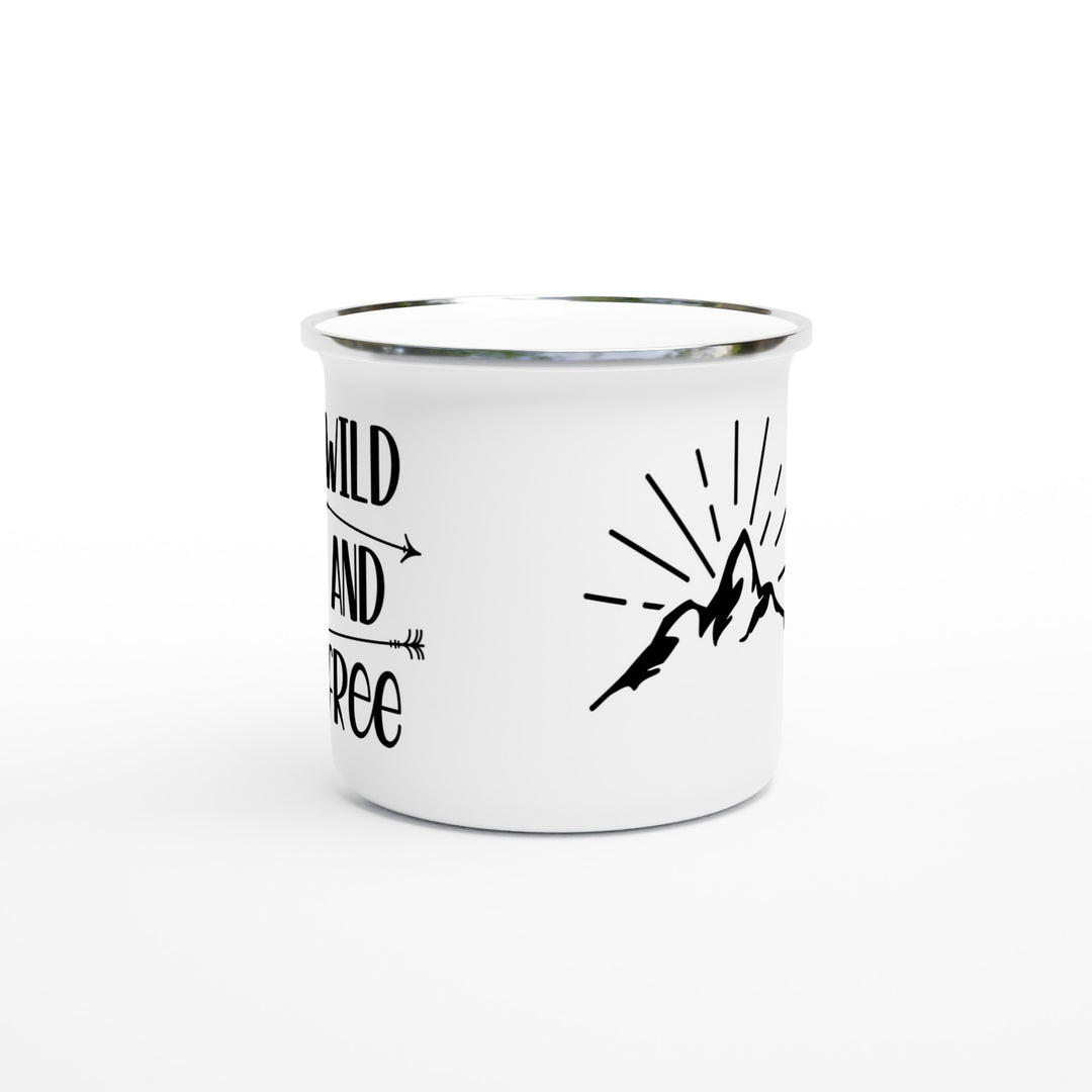 WILD &amp; FREE | Weißer 350ml Emaille-Becher