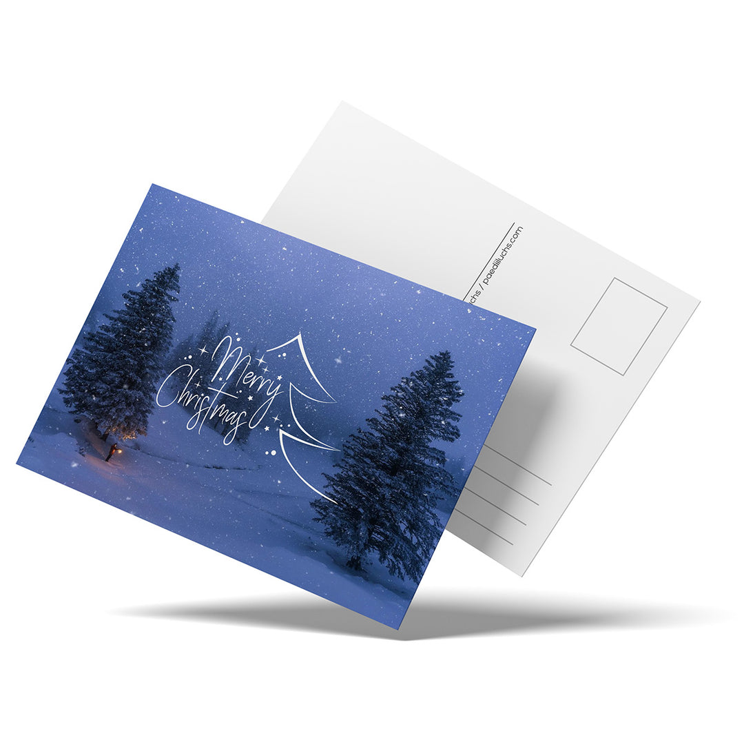 Schneefall im Wald | Weihnachtspostkarte (10er-Pack)
