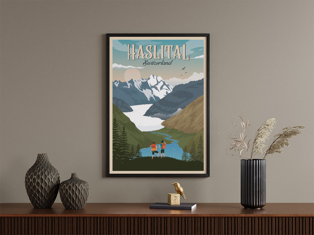 THE KINGDOM VT | Vintage-Reiseposter - Museum-Qualität mit Holzrahmen