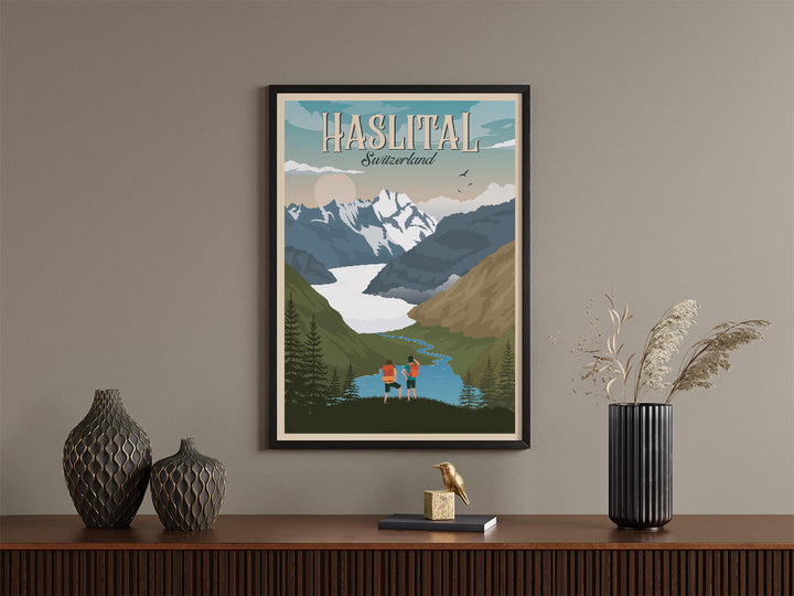 THE KINGDOM VT | Vintage-Reiseposter - Museum-Qualität mit Holzrahmen