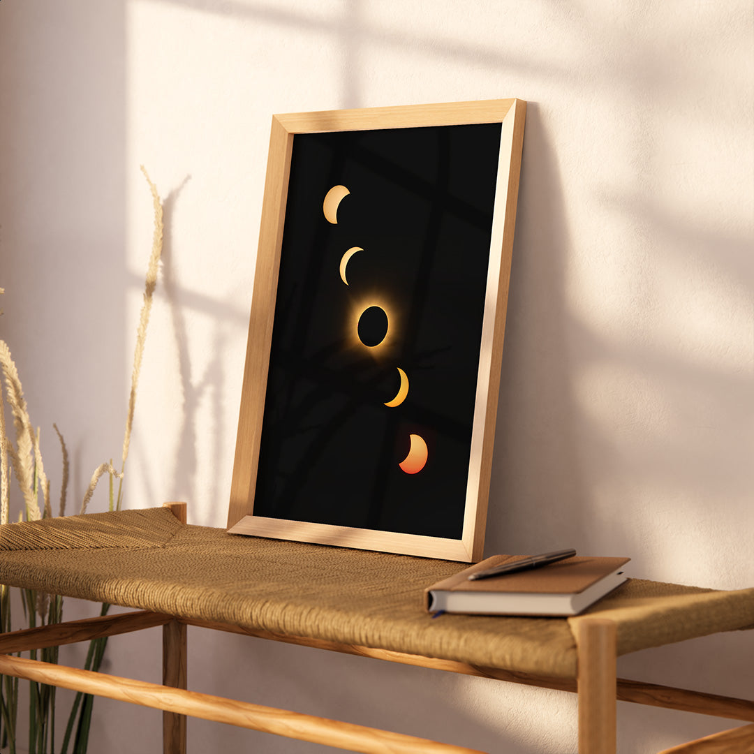 Solar Eclipse Phases, August 12, 2026 (Diagonal Alignment) | Original Print